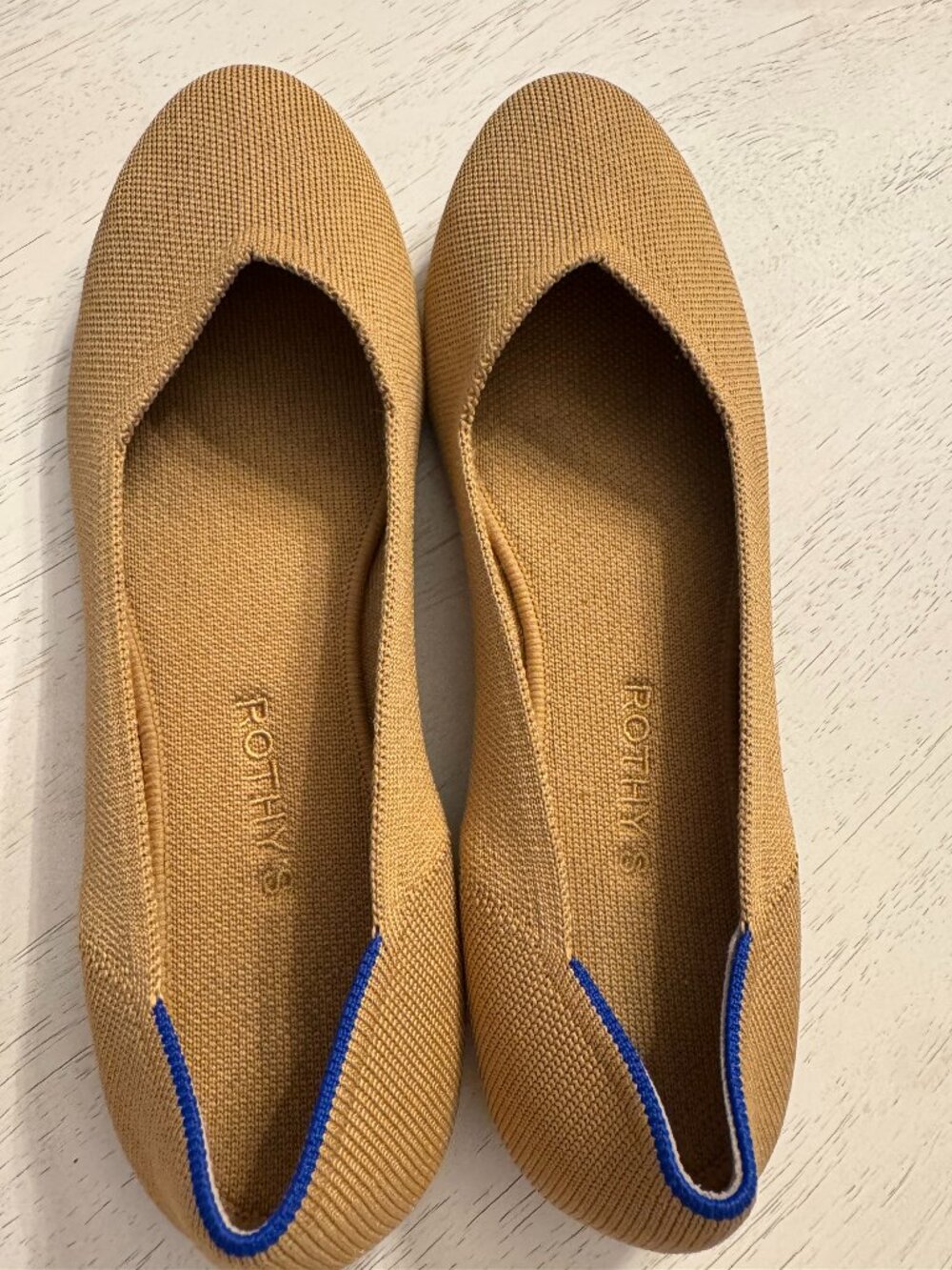 Rothy's Daily Round Toe Flats, taupe/tan color, gently used, size 11.5
